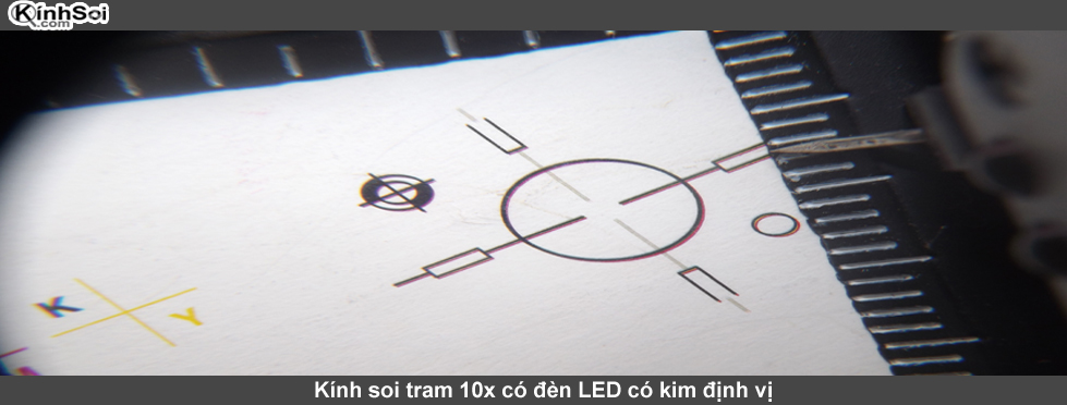 Kính lúp 10x + LED + Kim đo mật độ vải